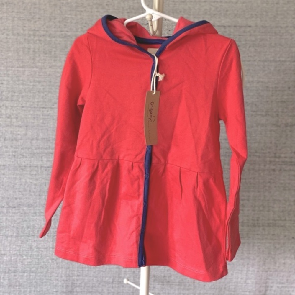 NWT Origany Girls Organic Cotton Hooded Sweatshirt 18-24M